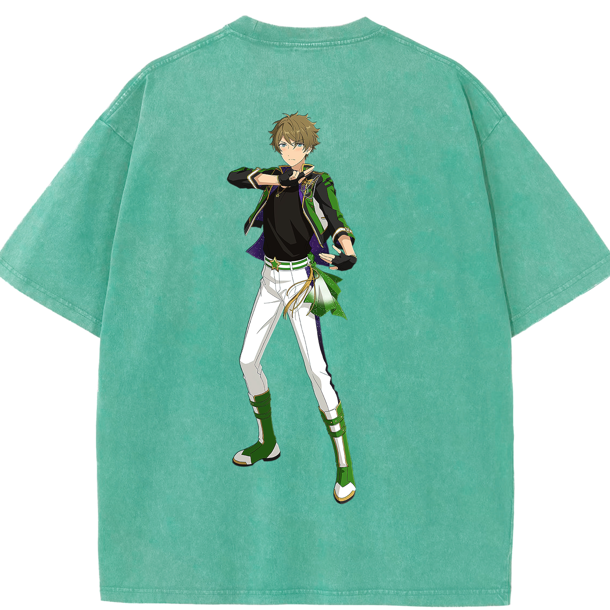 （画像用） あんさんぶるスターズ! Ensemble Stars 綿100% ヴィンテージ風 半袖Tシャツ（背面プリント）